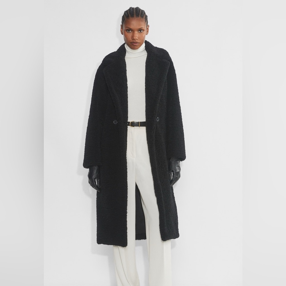 Aritzia Babaton Teddy Coat in black